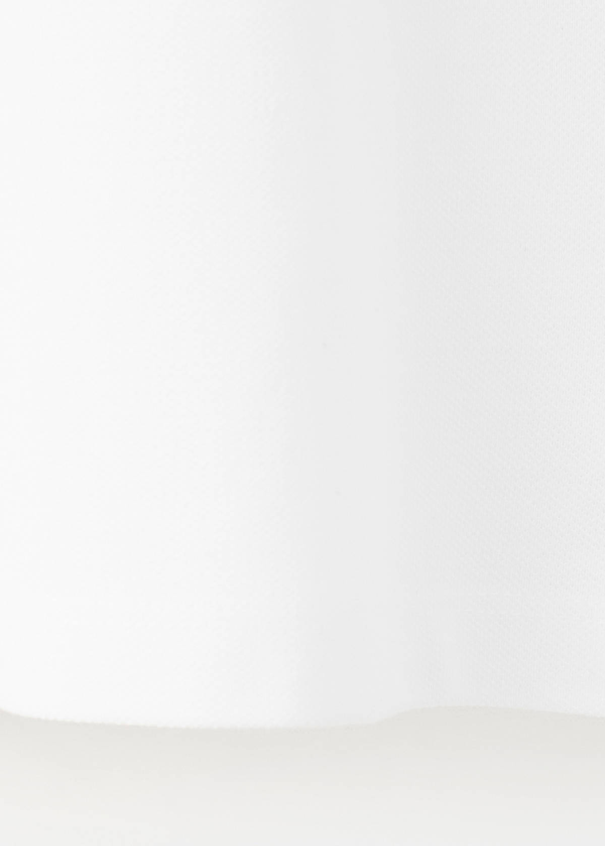 Long sleeves cotton polo — White