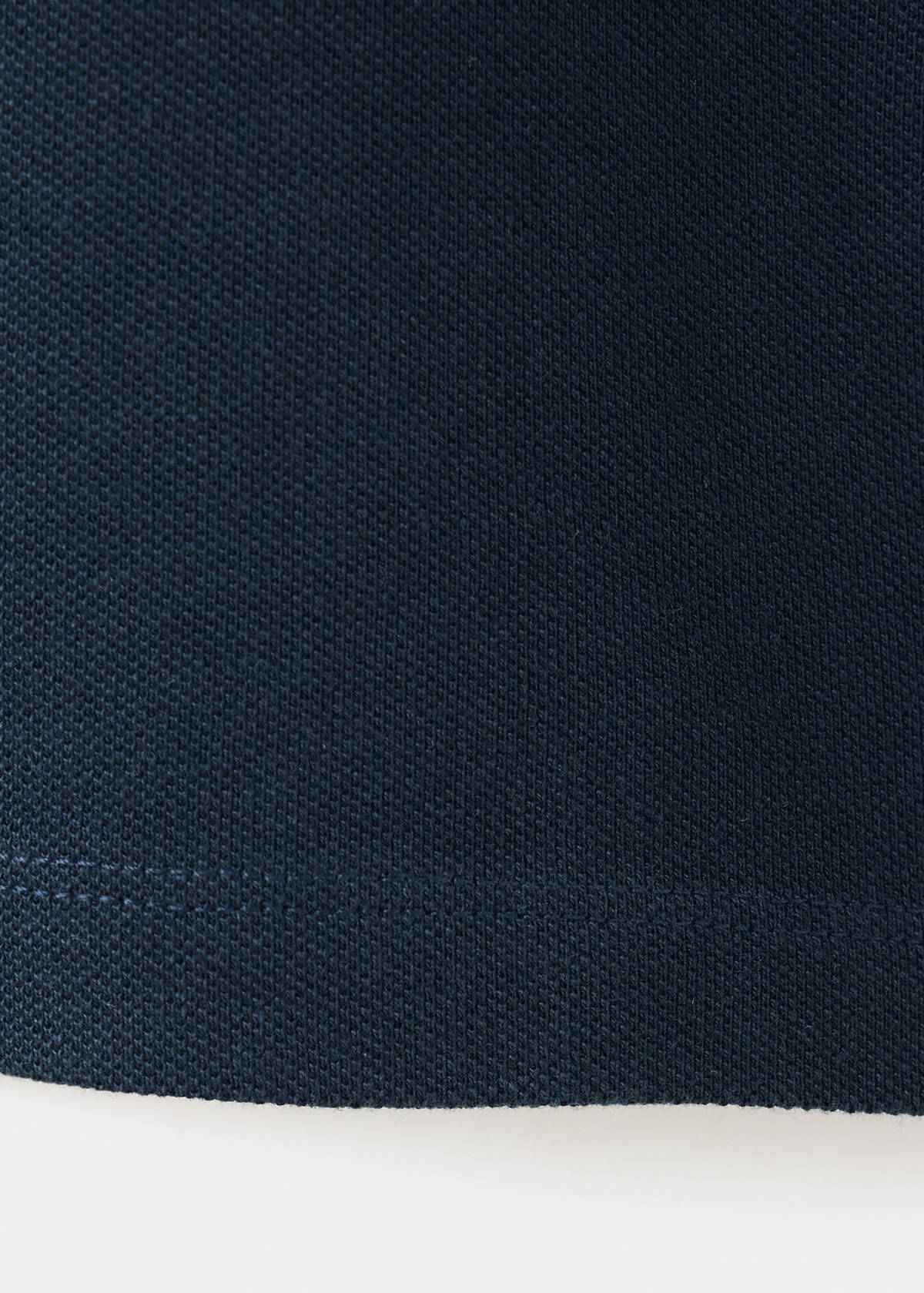 Long sleeves cotton polo — Navy