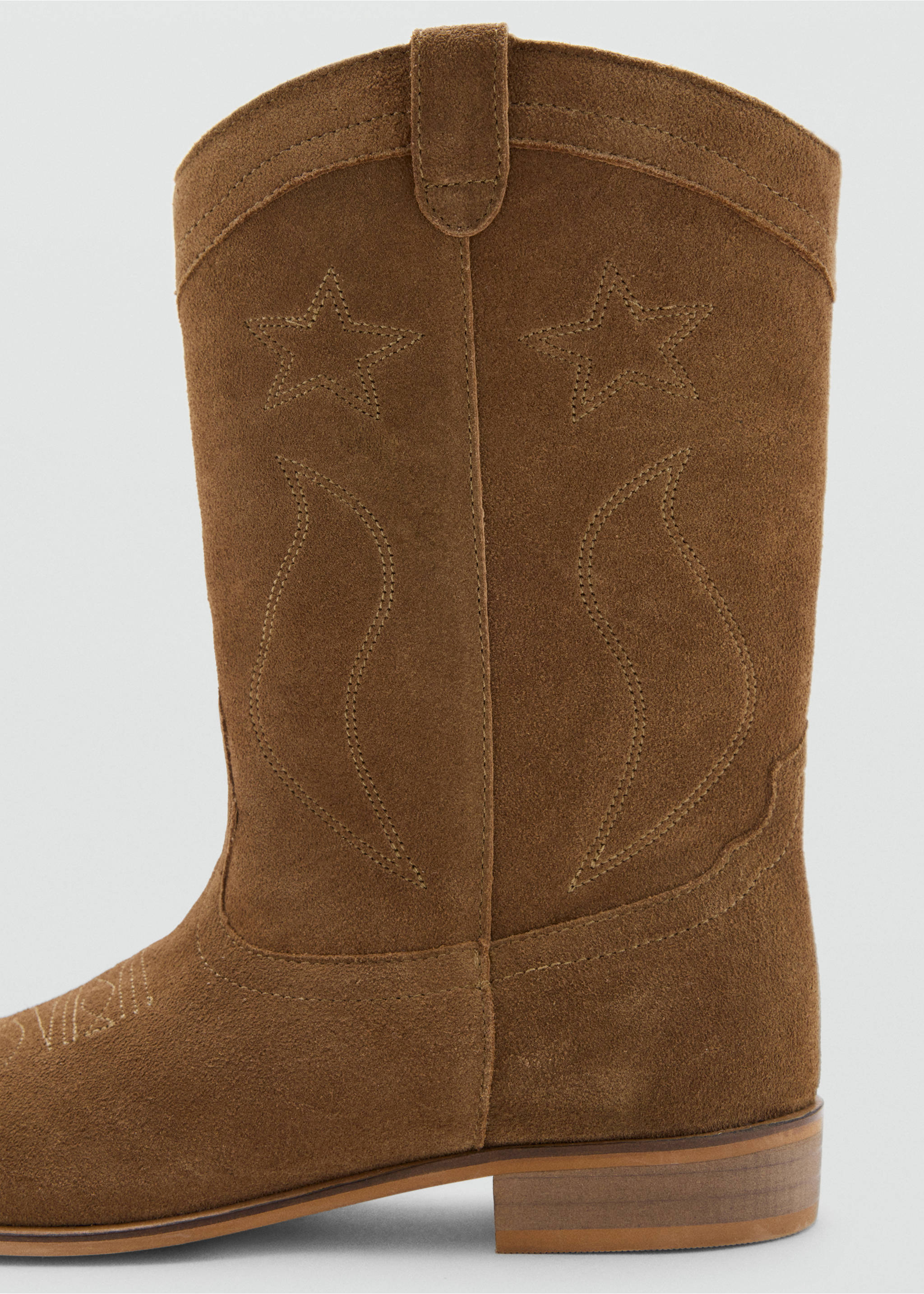 Cowboy-Stiefel aus Leder mit Stickereien - Detail des Artikels 1, Mittelbraun. Ref: 37044777-00.