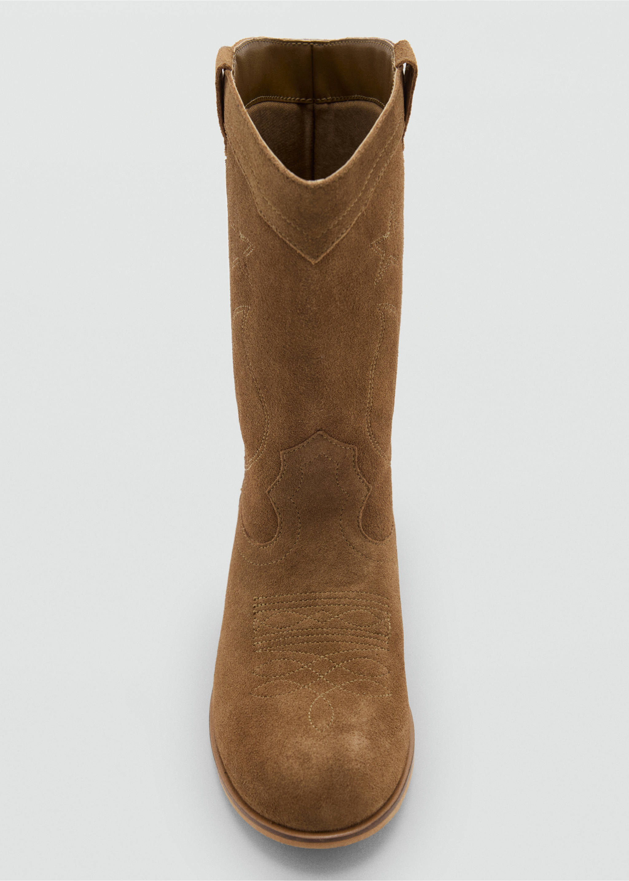 Cowboy-Stiefel aus Leder mit Stickereien - Detail des Artikels 2, Mittelbraun. Ref: 37044777-00.