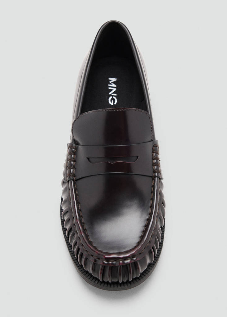 Ruched loafer — Burgundy