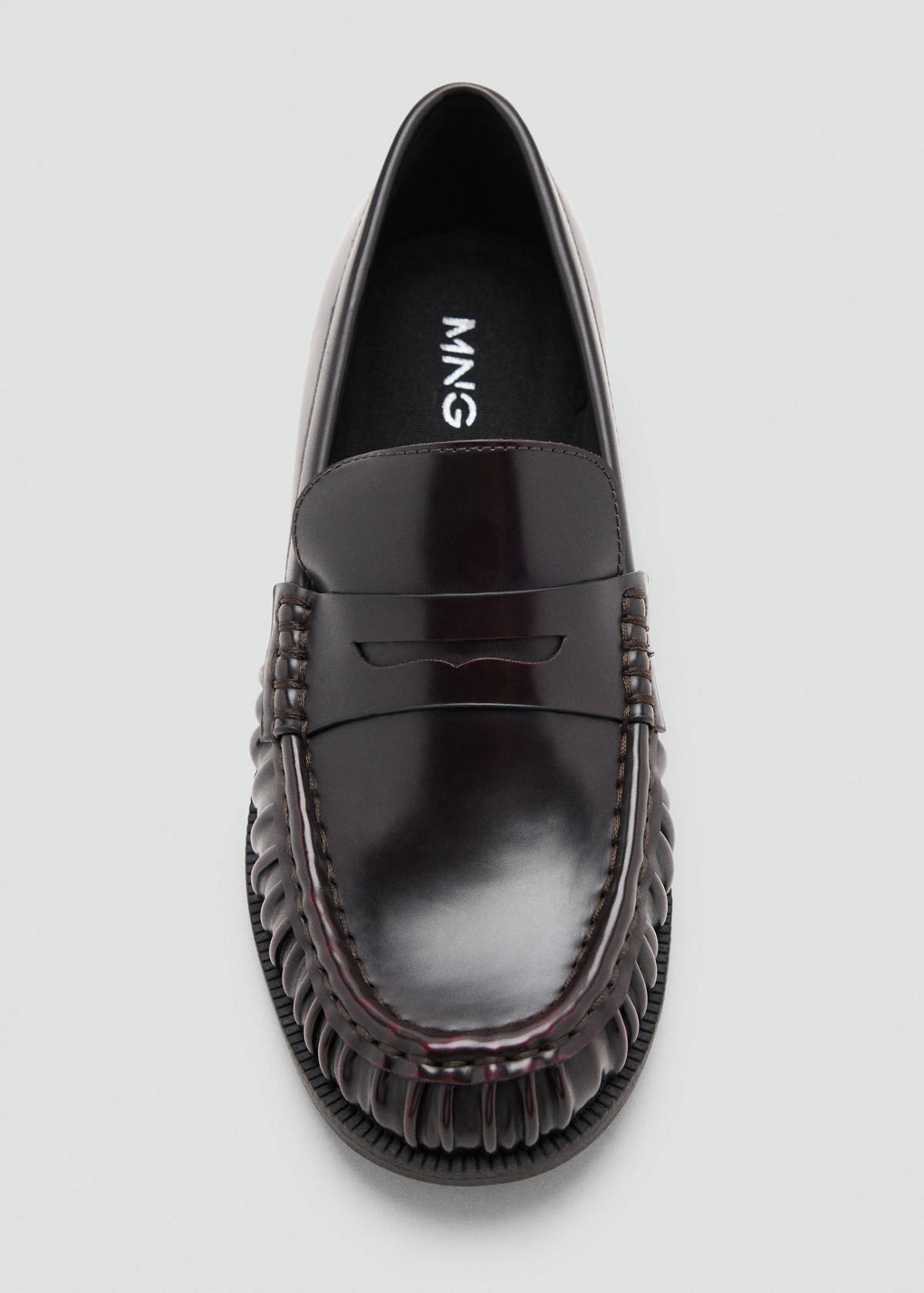 Ruched loafer — Burgundy
