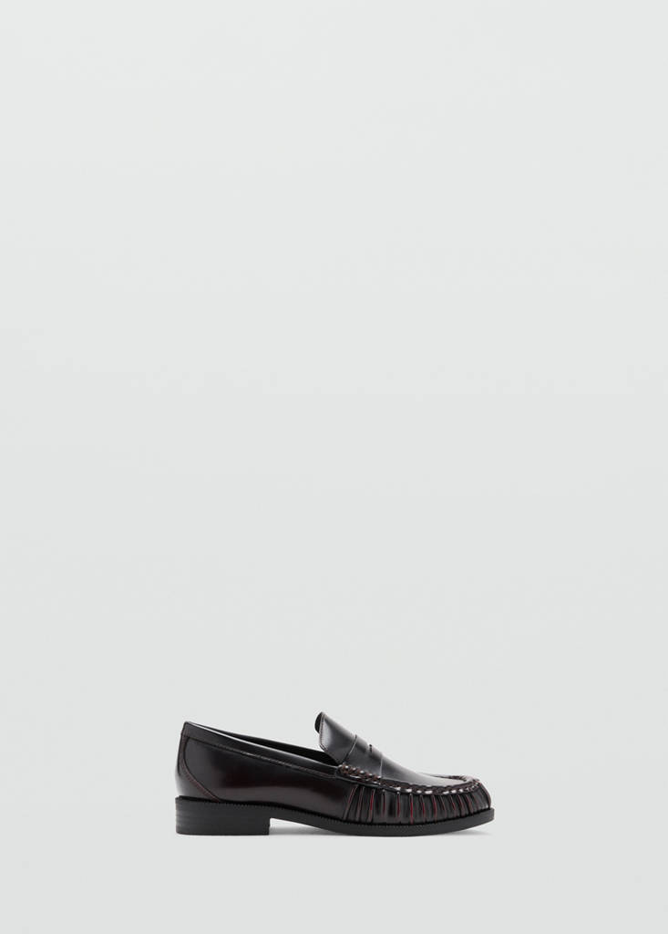 Ruched loafer — Burgundy