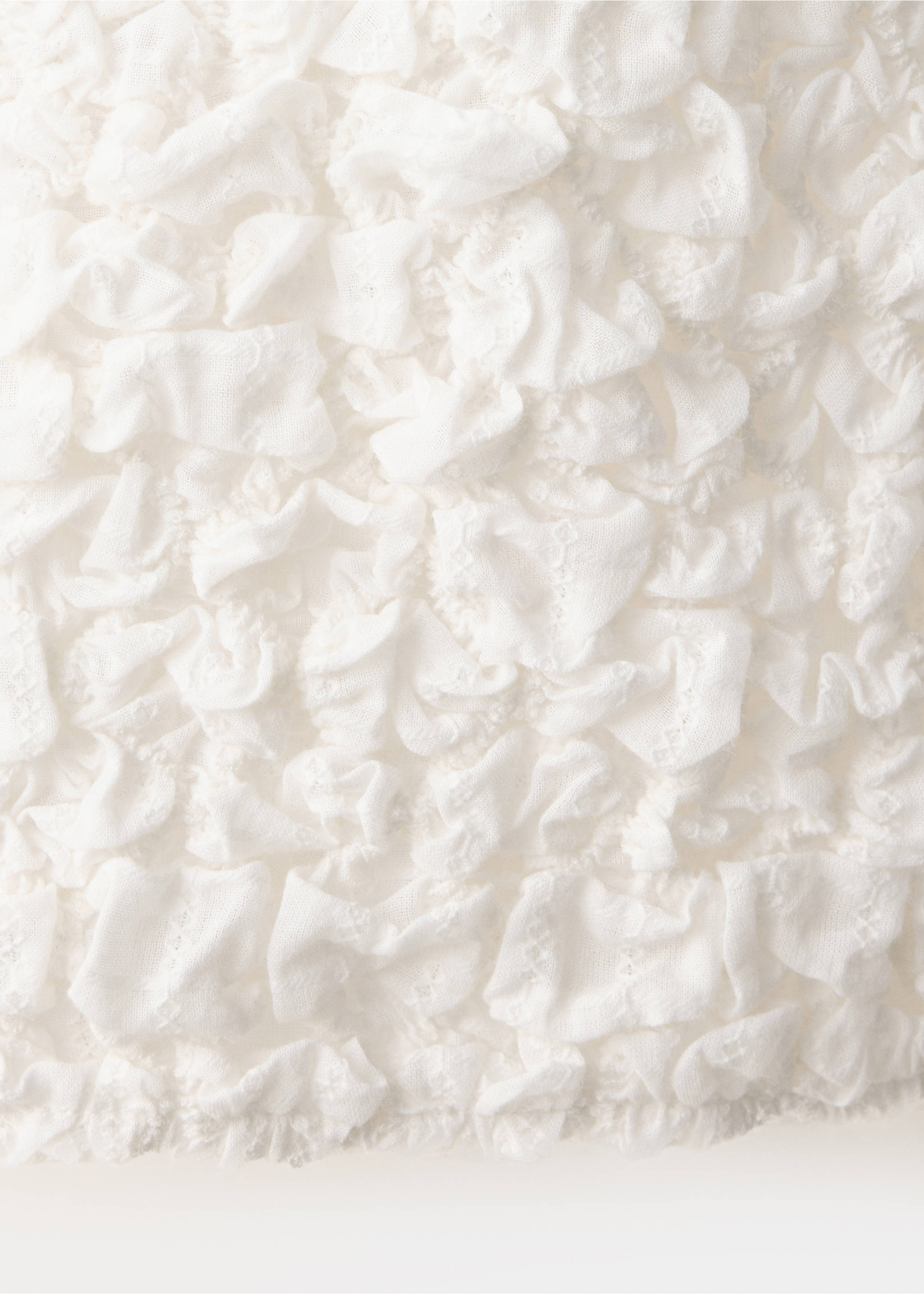 Gathered long-sleeved blouse - Details of the article 0, Off White. Ref: 37044780-00.