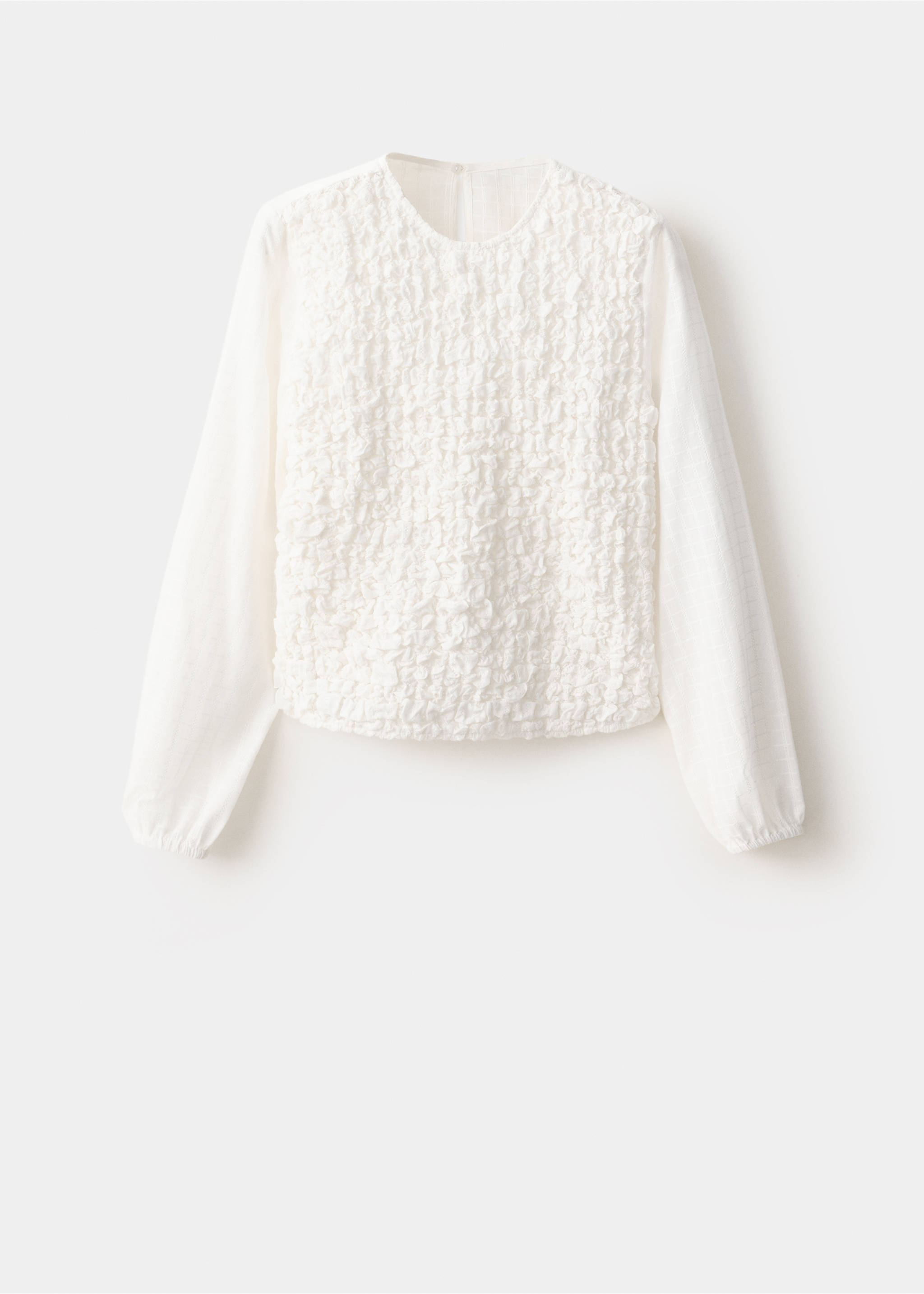 Gathered long-sleeved blouse - Article without model, Off White. Ref: 37044780-00.