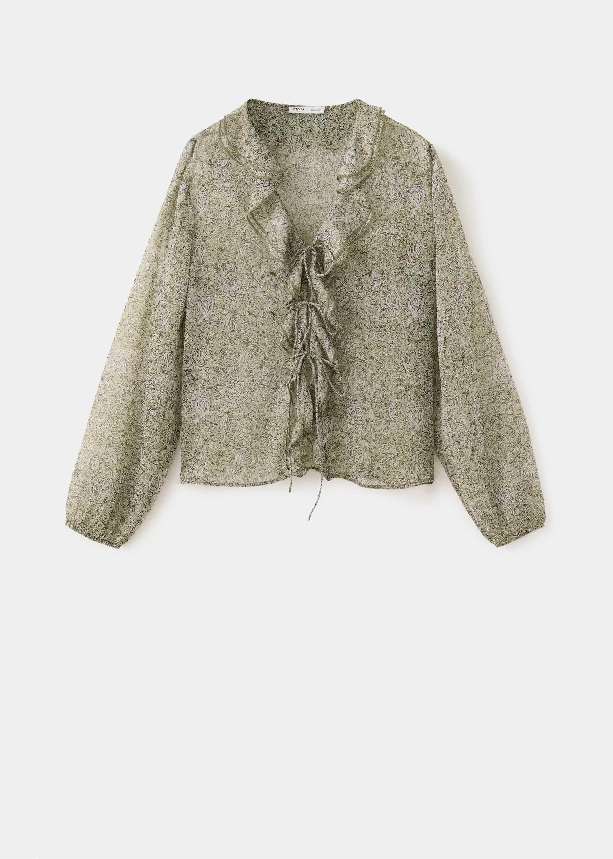 Ruffles printed blouse - Article without model, Green. Ref: 37044782-00.