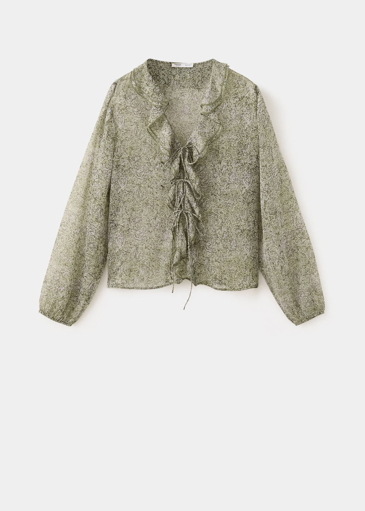 Ruffles printed blouse — Green