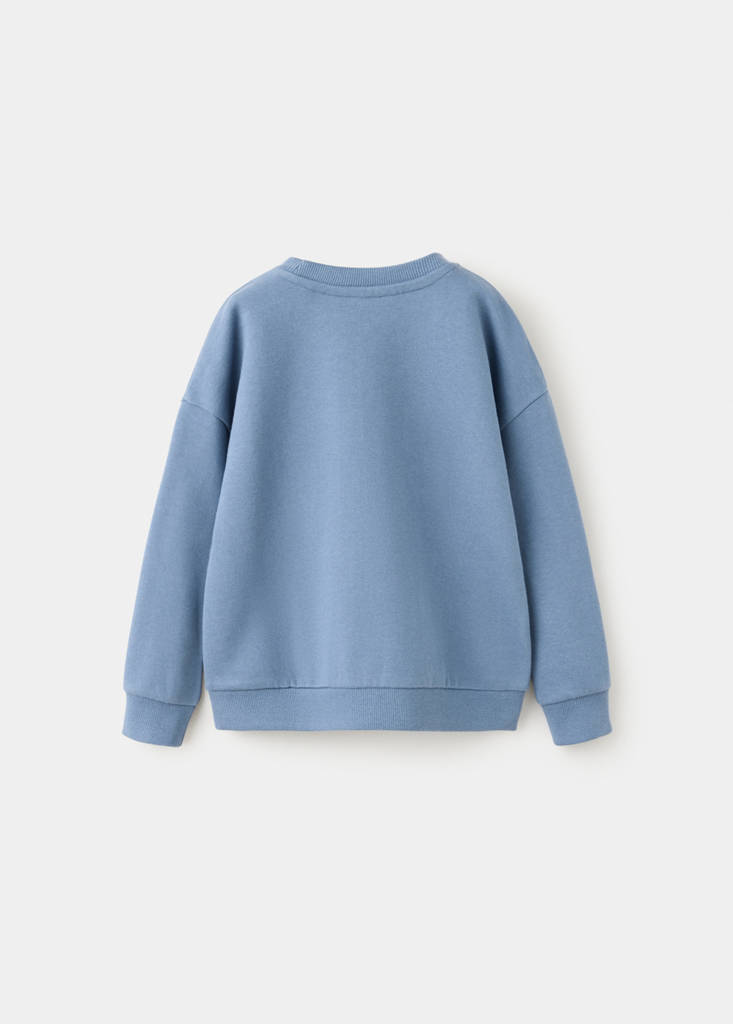 Textured cotton-blend sweatshirt — Blue