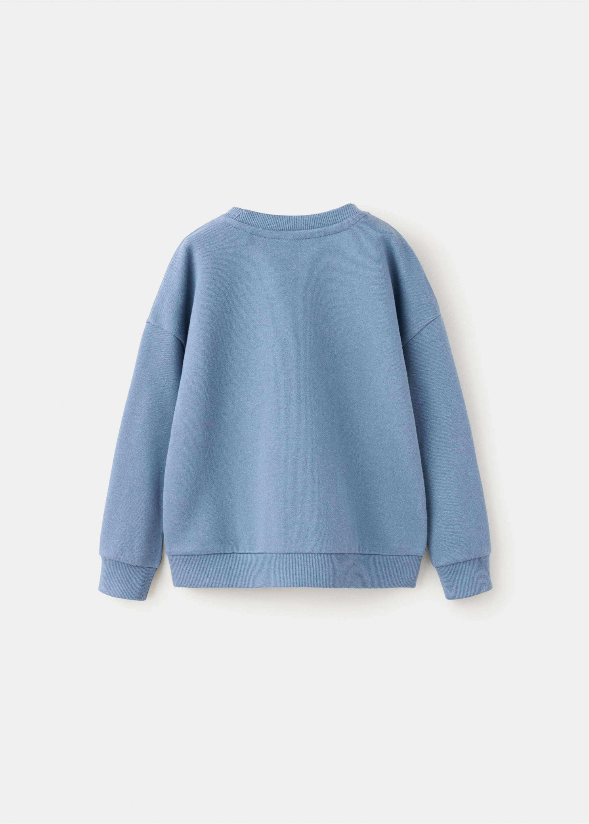 Sweat-shirt coton texturé - Verso de l’article, Bleu. Ref: 37044784-00.
