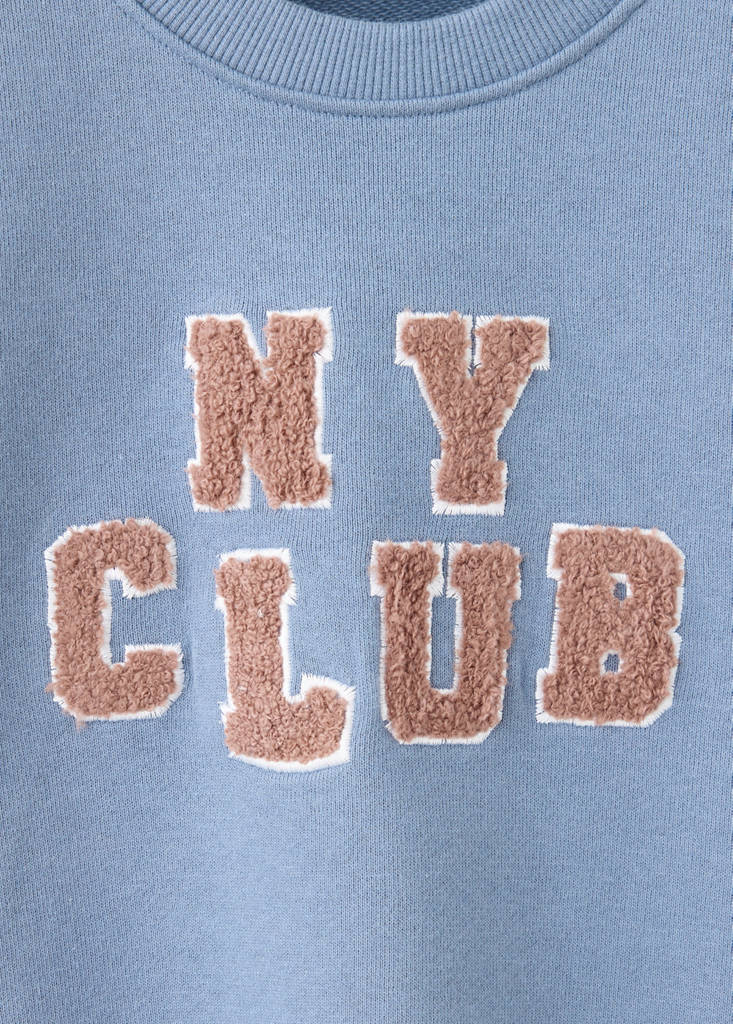 Textured cotton-blend sweatshirt — Blue