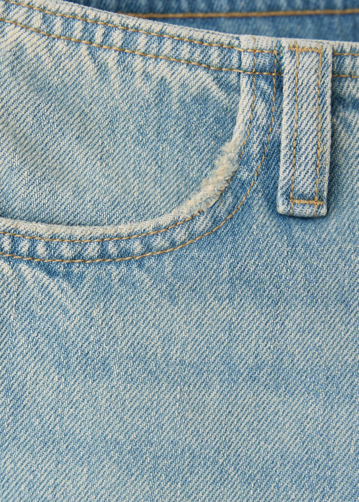 Wide-leg jeans with decorative stitching — Light Vintage Blue