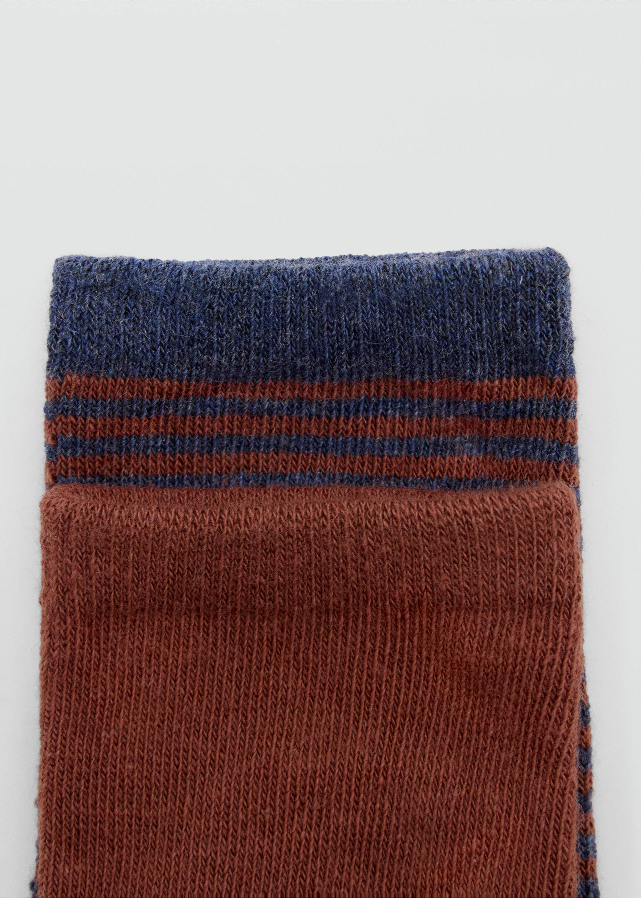 2 pack ribbed socks - Reverse of the article, Burnt Orange. Ref: 37044786-00.