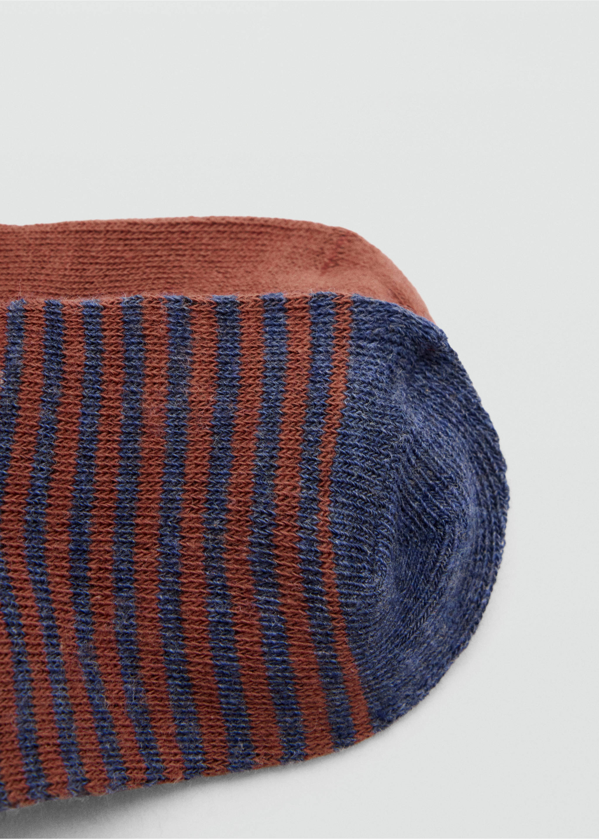 2 pack ribbed socks - Details of the article 8, Burnt Orange. Ref: 37044786-00.