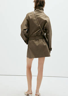 Midi trench coat with belt — Khaki 3