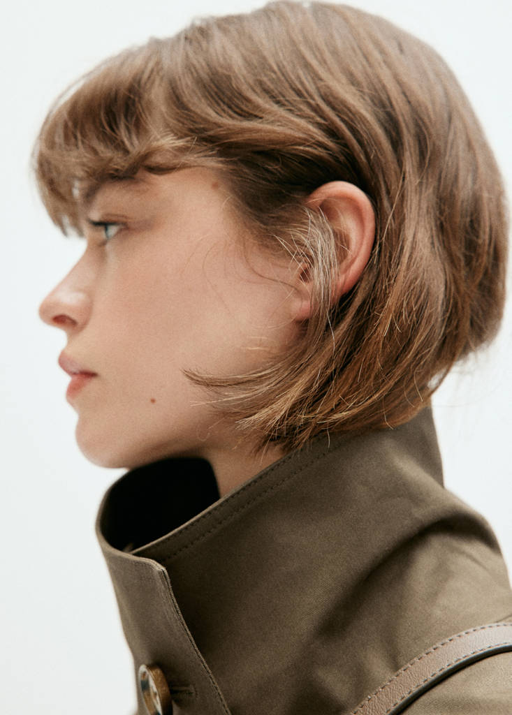 Midi trench coat with belt — Khaki