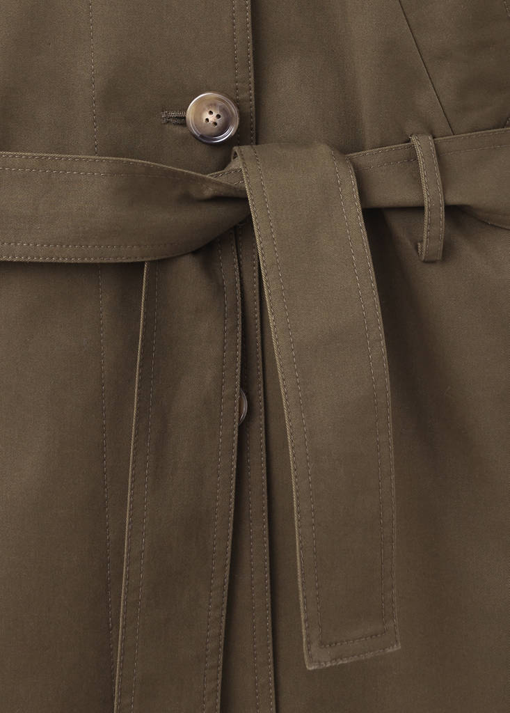 Midi trench coat with belt — Khaki