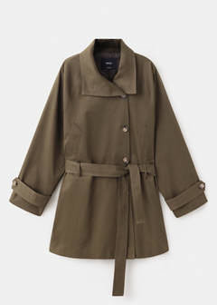Midi trench coat with belt — Khaki 6