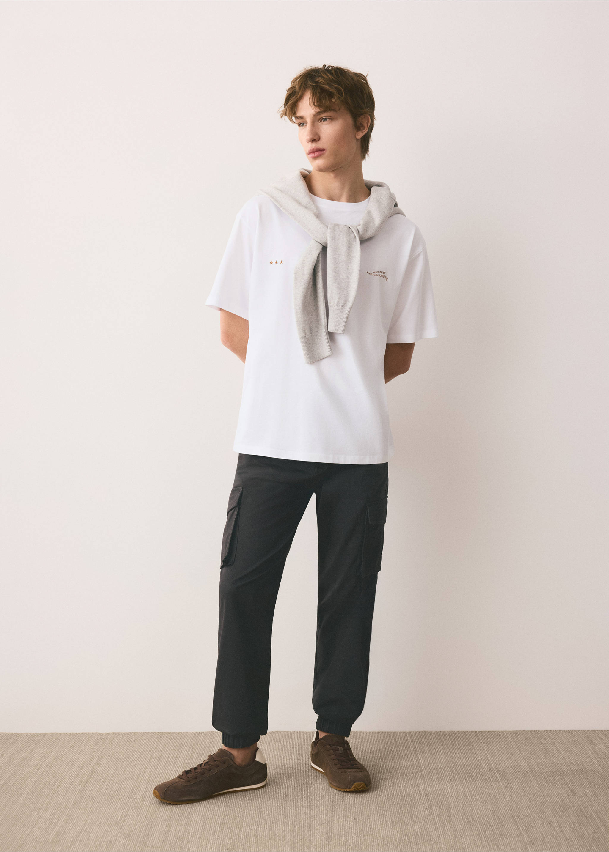 100% cotton embroidered t-shirt - General plane, Off White. Ref: 37044789-00.