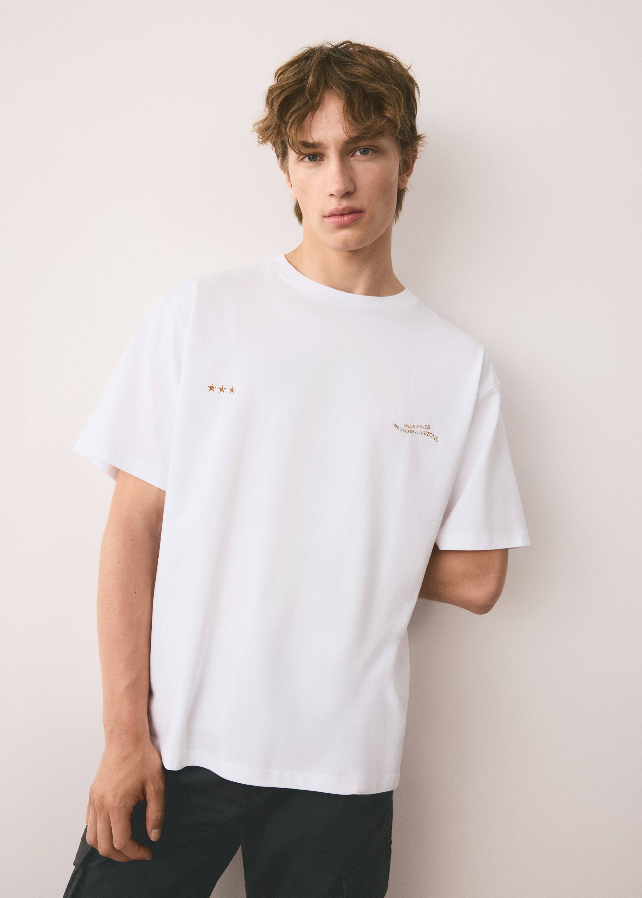 100% cotton embroidered t-shirt - Medium plane