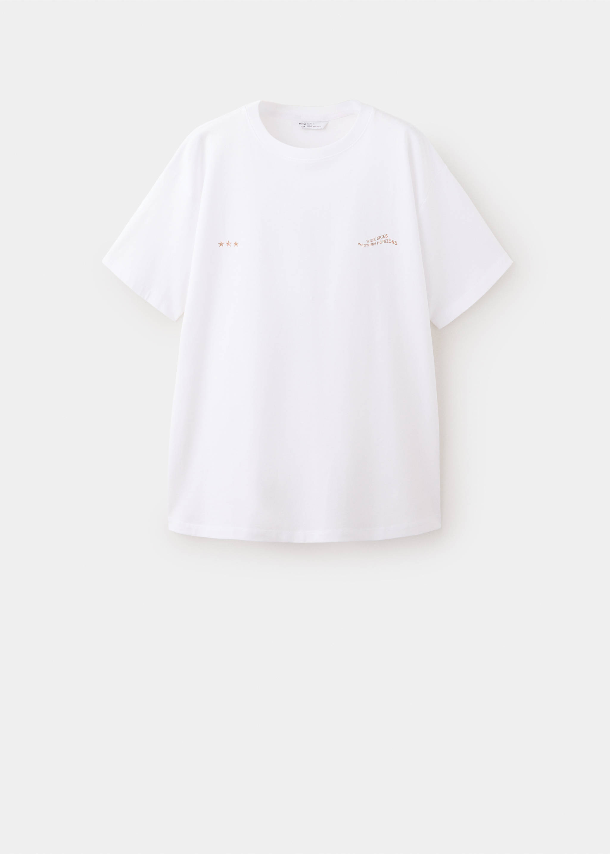 100% cotton embroidered t-shirt - Article without model, Off White. Ref: 37044789-00.
