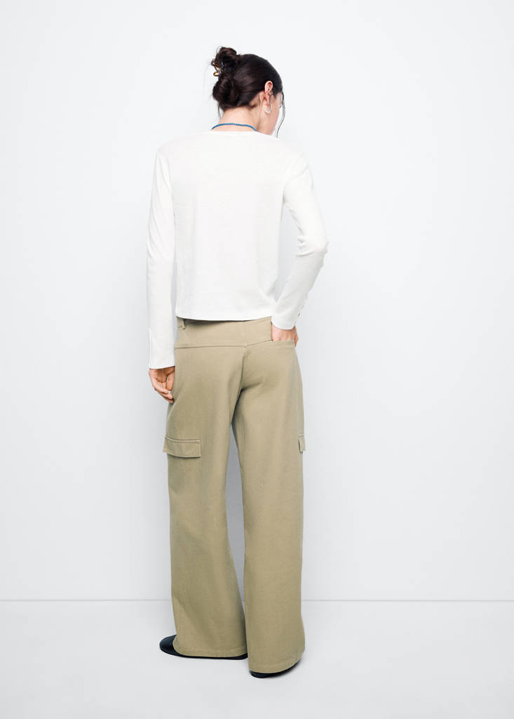 Long-sleeved T-shirt with decorative buttons — Off White