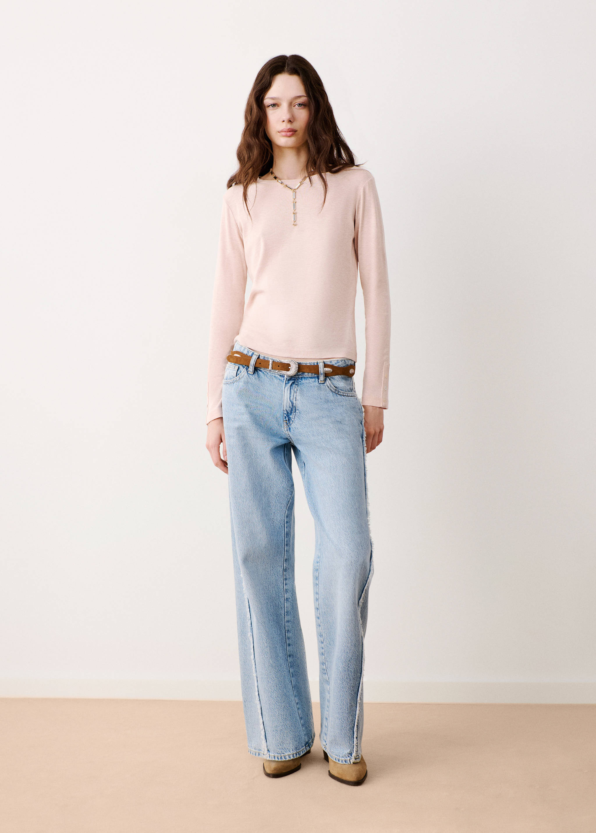 Tričko s dlouhým rukávem a ozdobnými knoflíky - Celkový náhled