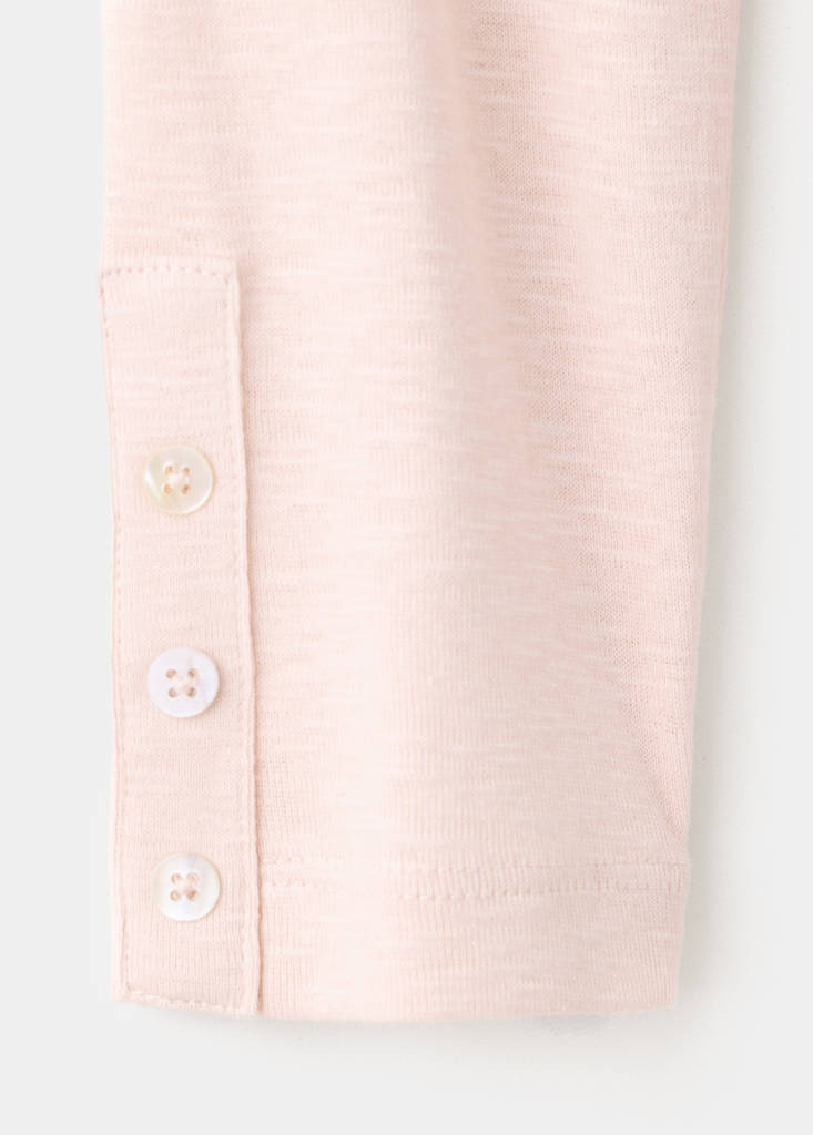 Long-sleeved T-shirt with decorative buttons — Sand
