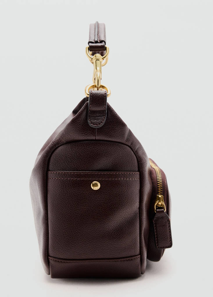 Shoulder bag with pocket — Burgundy