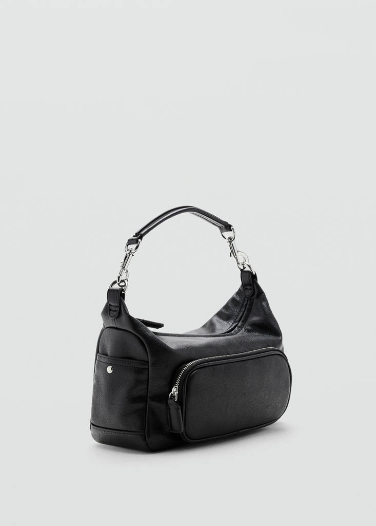 Shoulder bag with pocket — Black