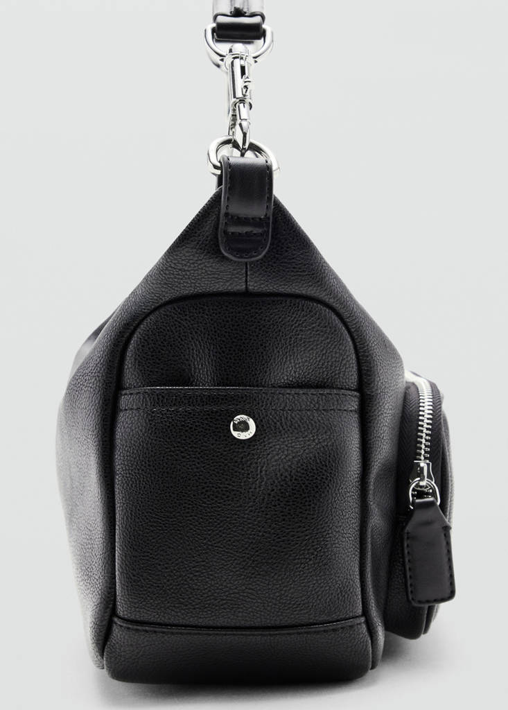 Shoulder bag with pocket — Black