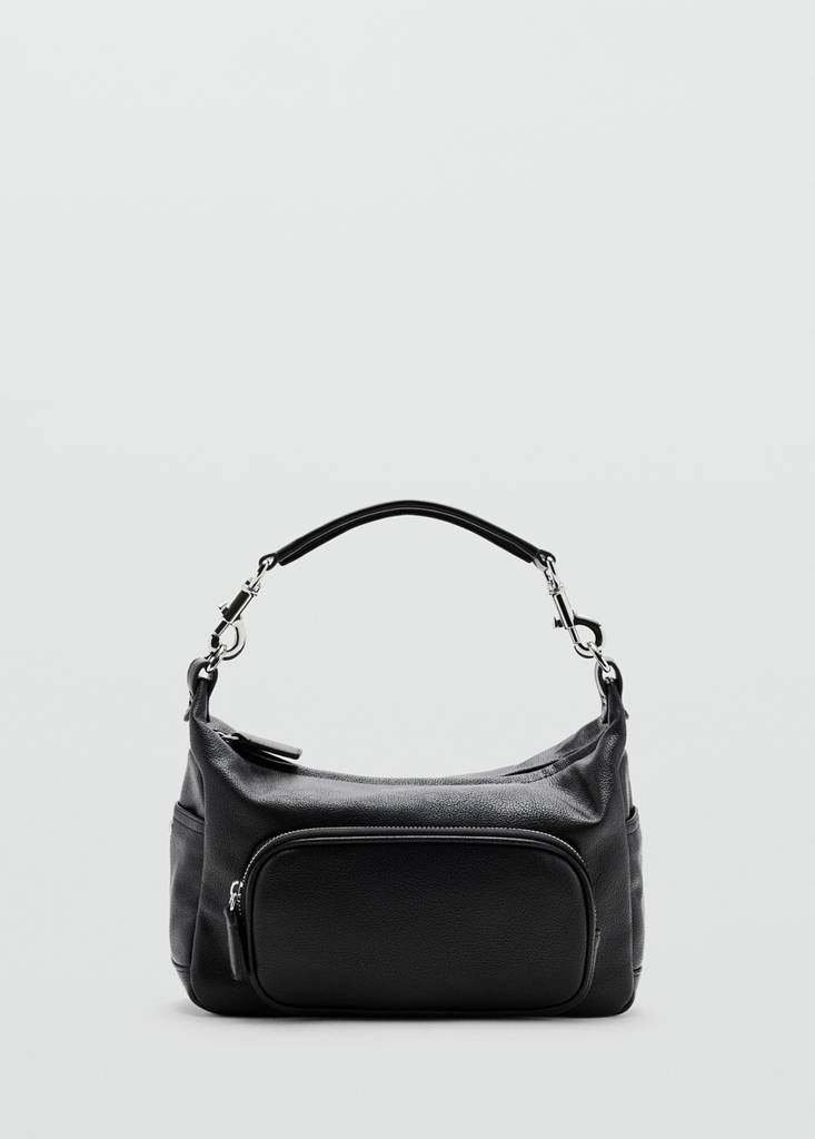 Shoulder bag with pocket — Black