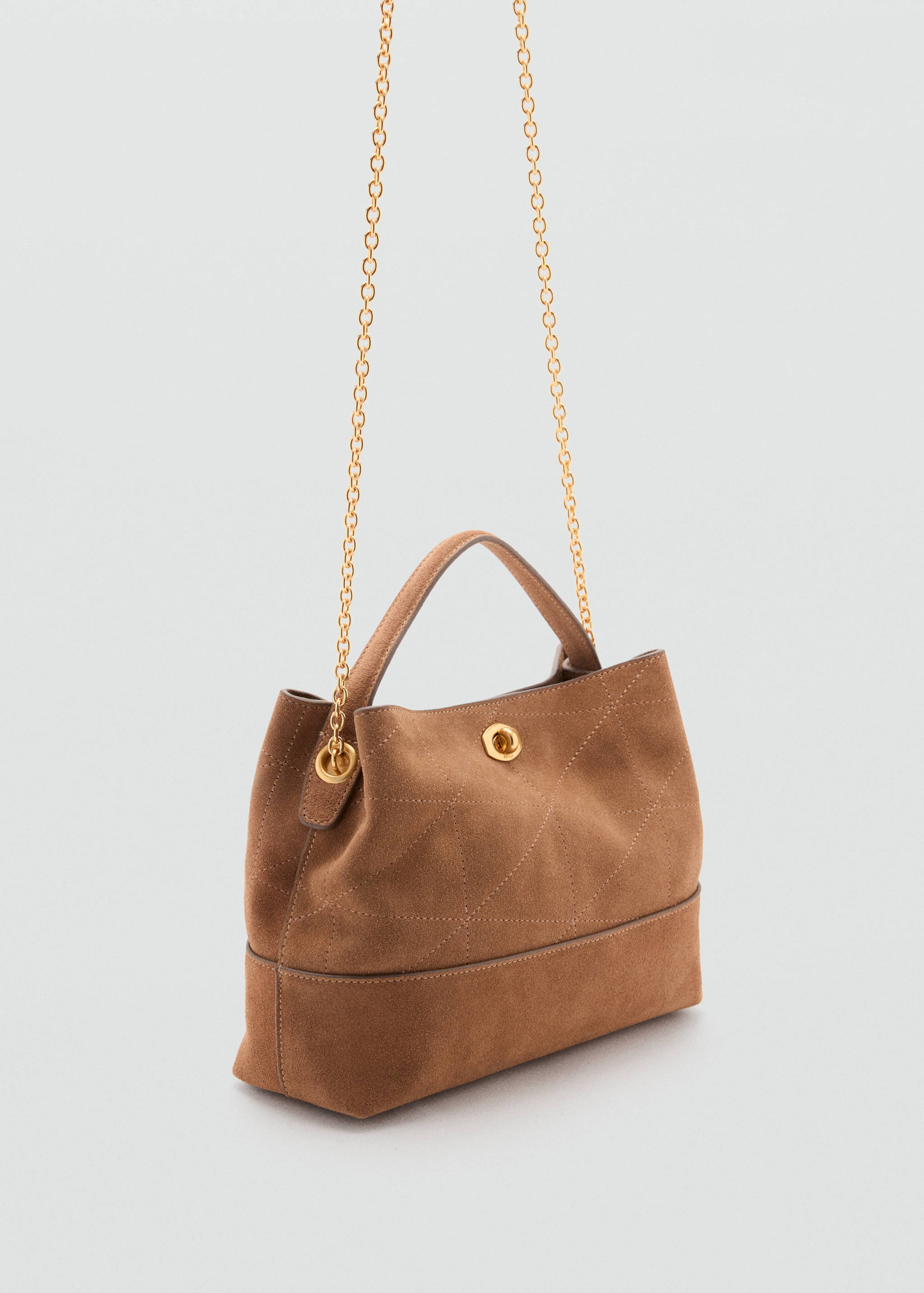 Leather bucket bag - Medium plane