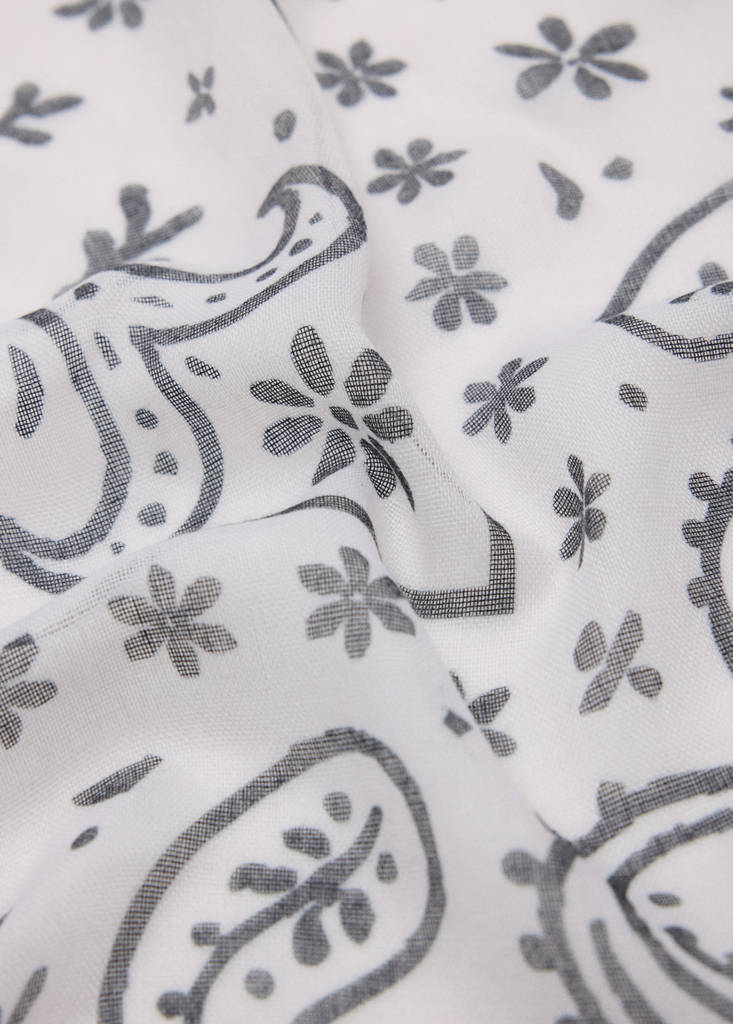 Printed chiffon scarf — Off White