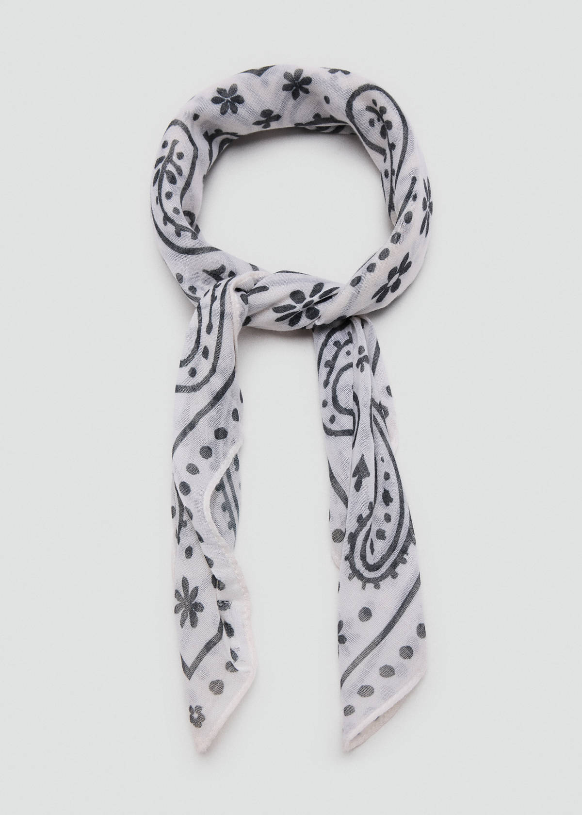 Printed chiffon scarf — Off White