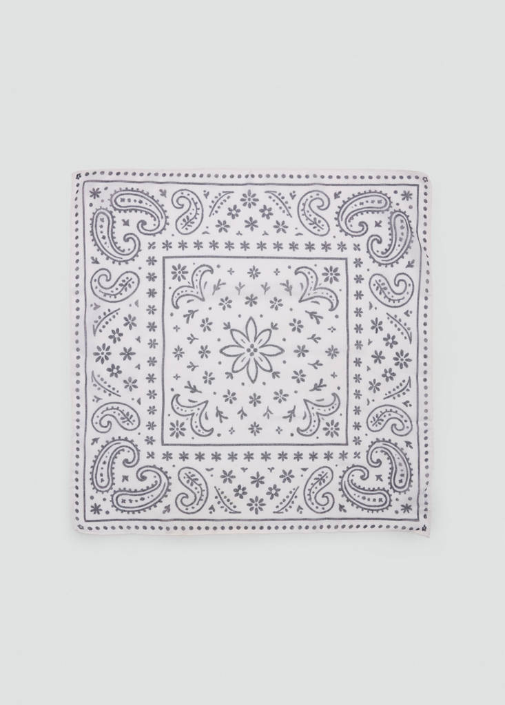 Printed chiffon scarf — Off White