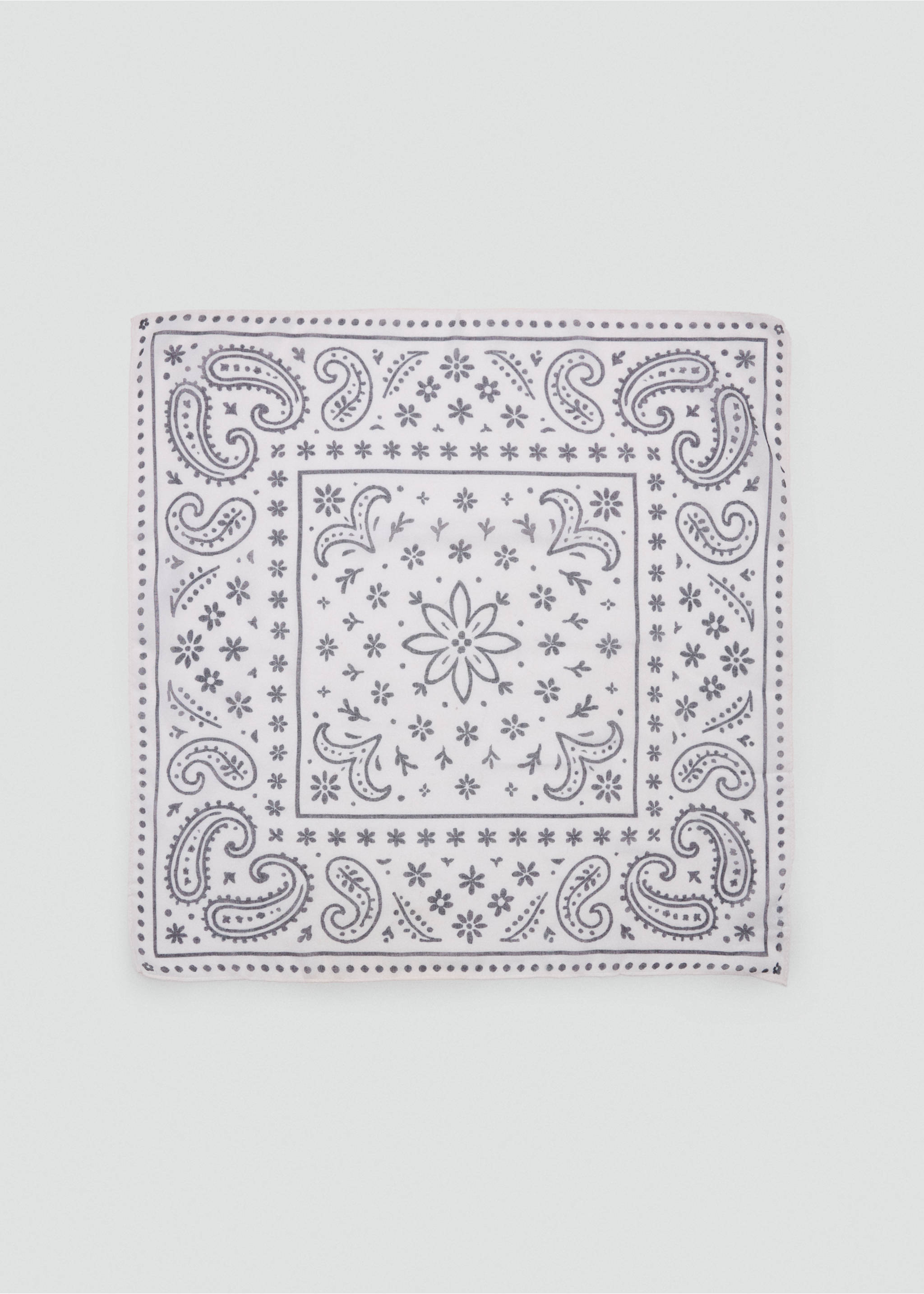 Printed chiffon scarf - Article without model, Off White. Ref: 37044802-00.