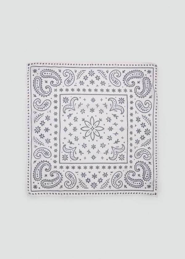 Printed chiffon scarf — Off White