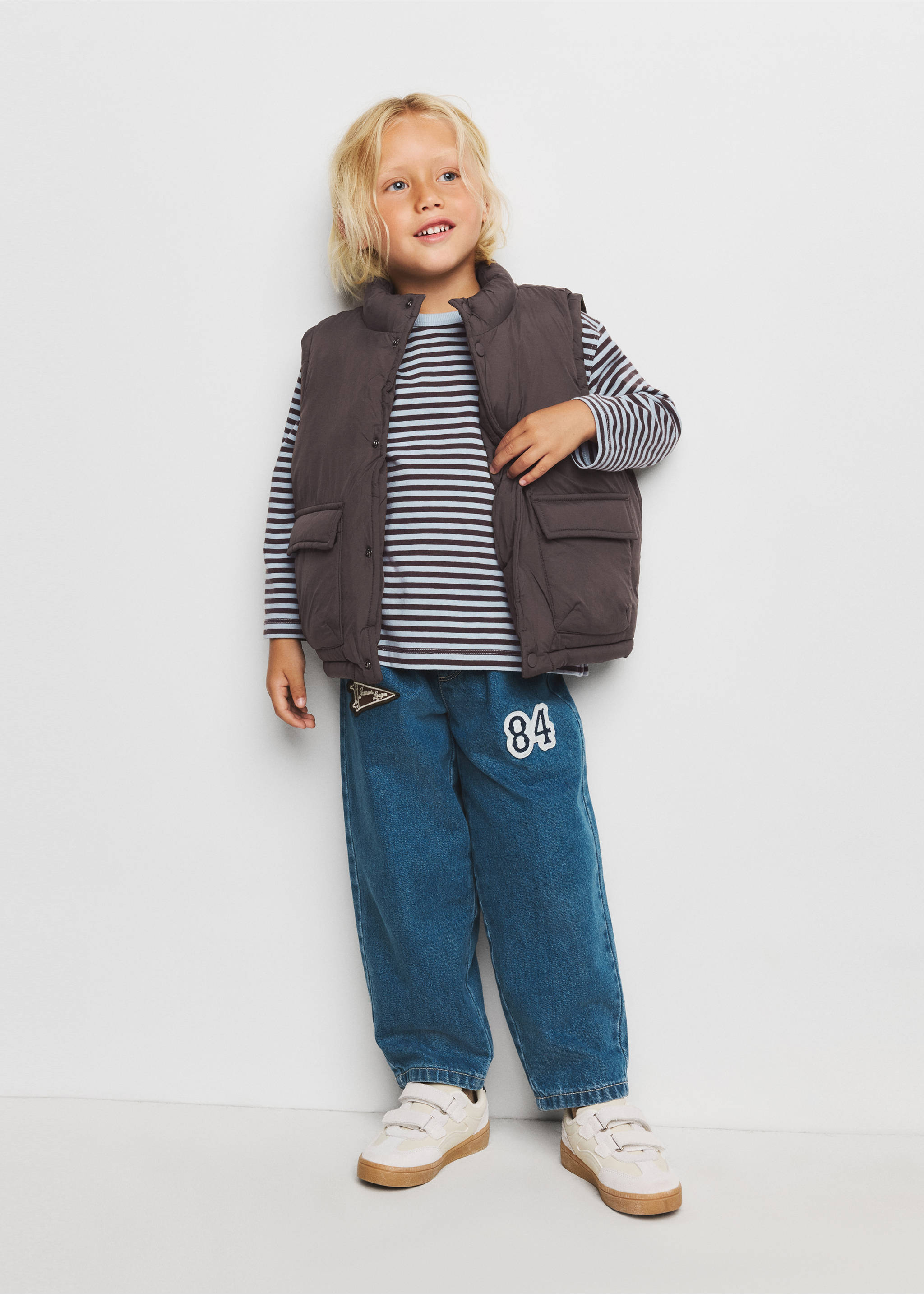 Quilted gilet with pockets - General plane, Brown. Ref: 37045150-00.