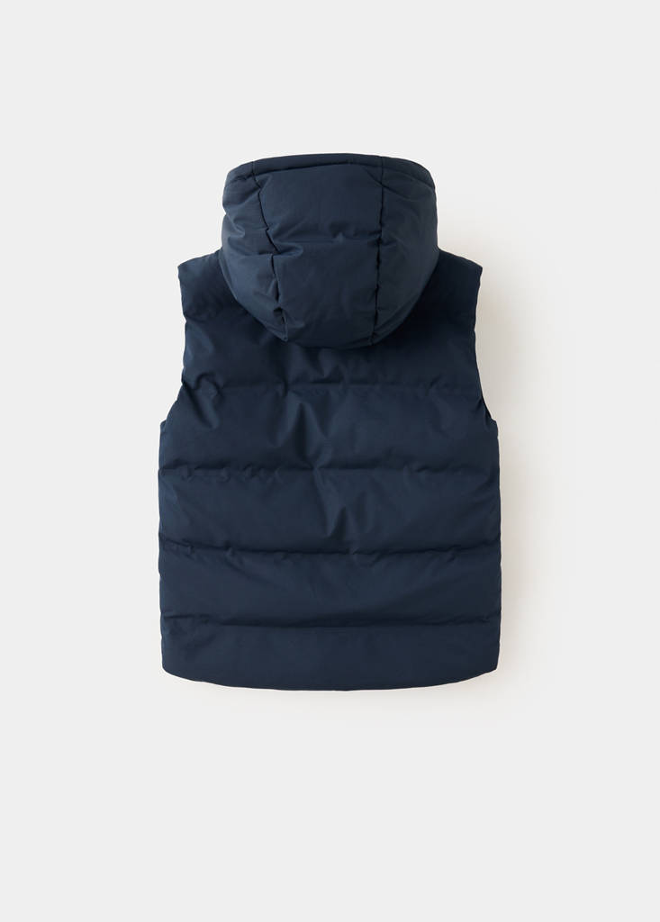 Quilted gilet with hood — Navy