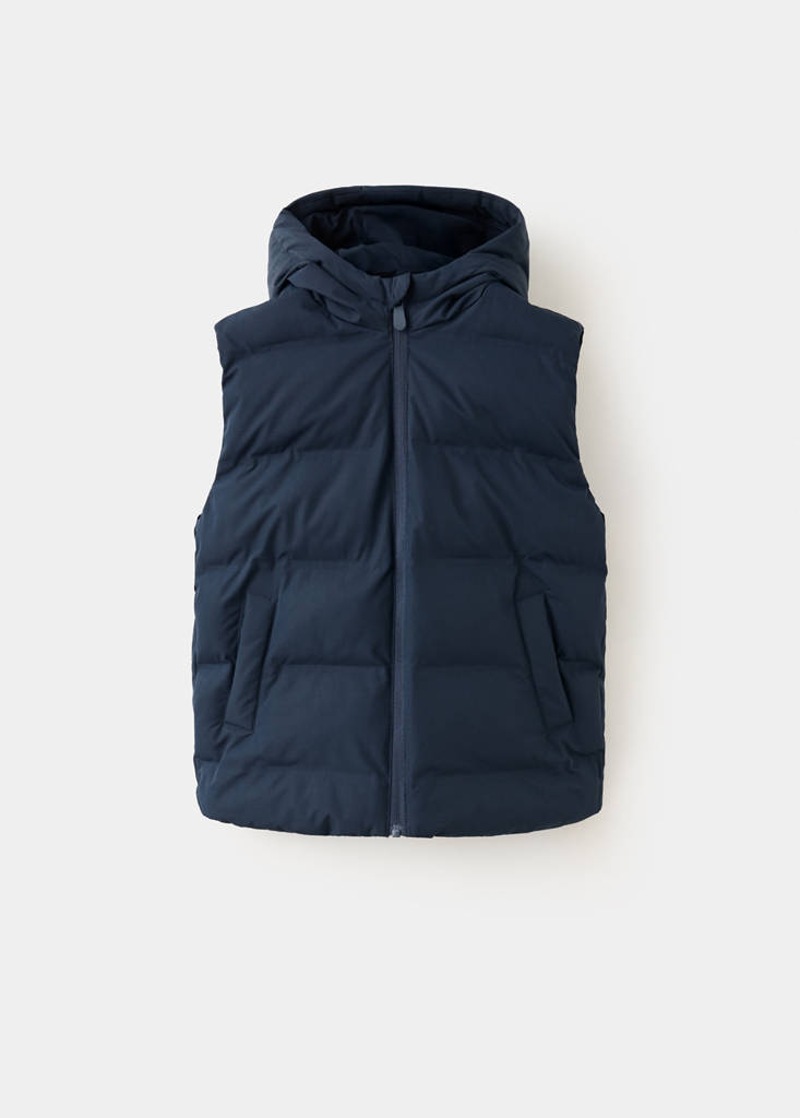 Quilted gilet with hood — Navy