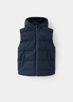 Quilted gilet with hood — Navy 2