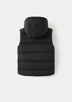 Quilted gilet with hood — Black 5