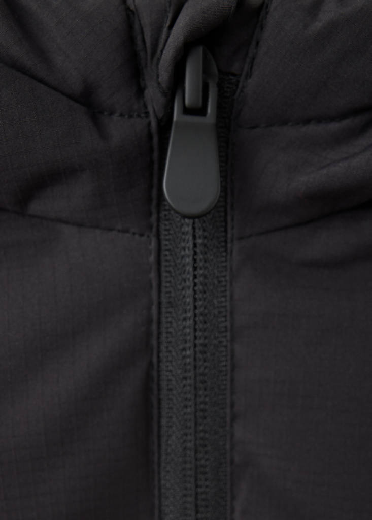 Quilted gilet with hood — Black