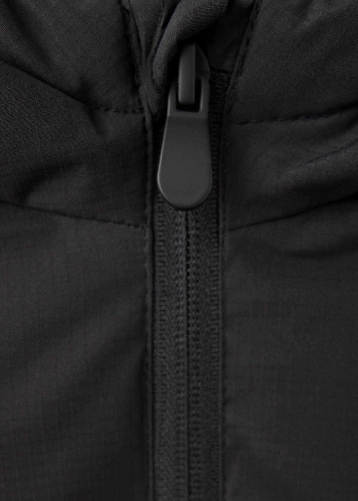 Quilted gilet with hood — Black