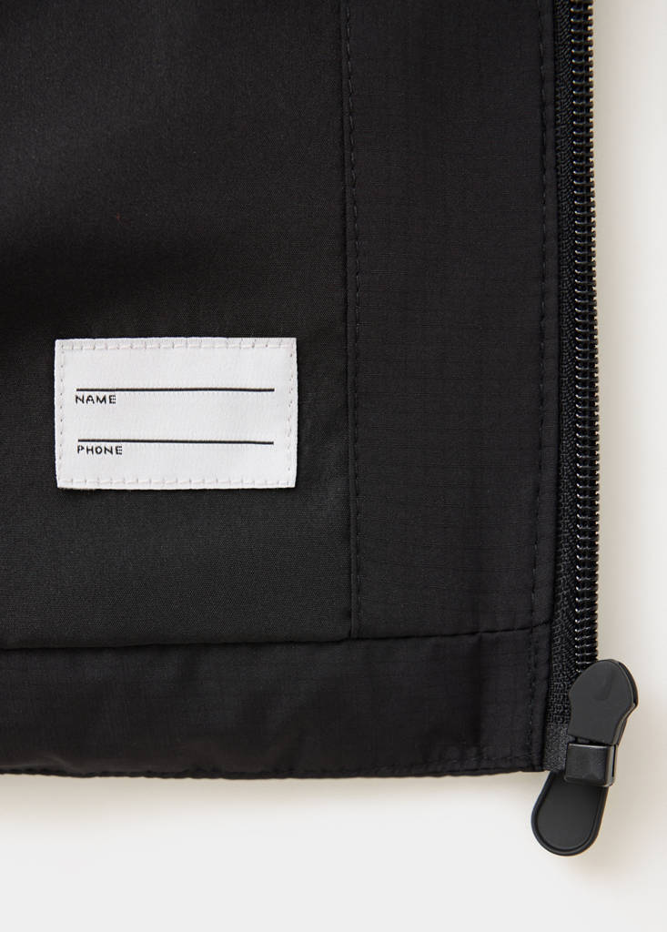 Quilted gilet with hood — Black