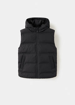 Quilted gilet with hood — Black 2