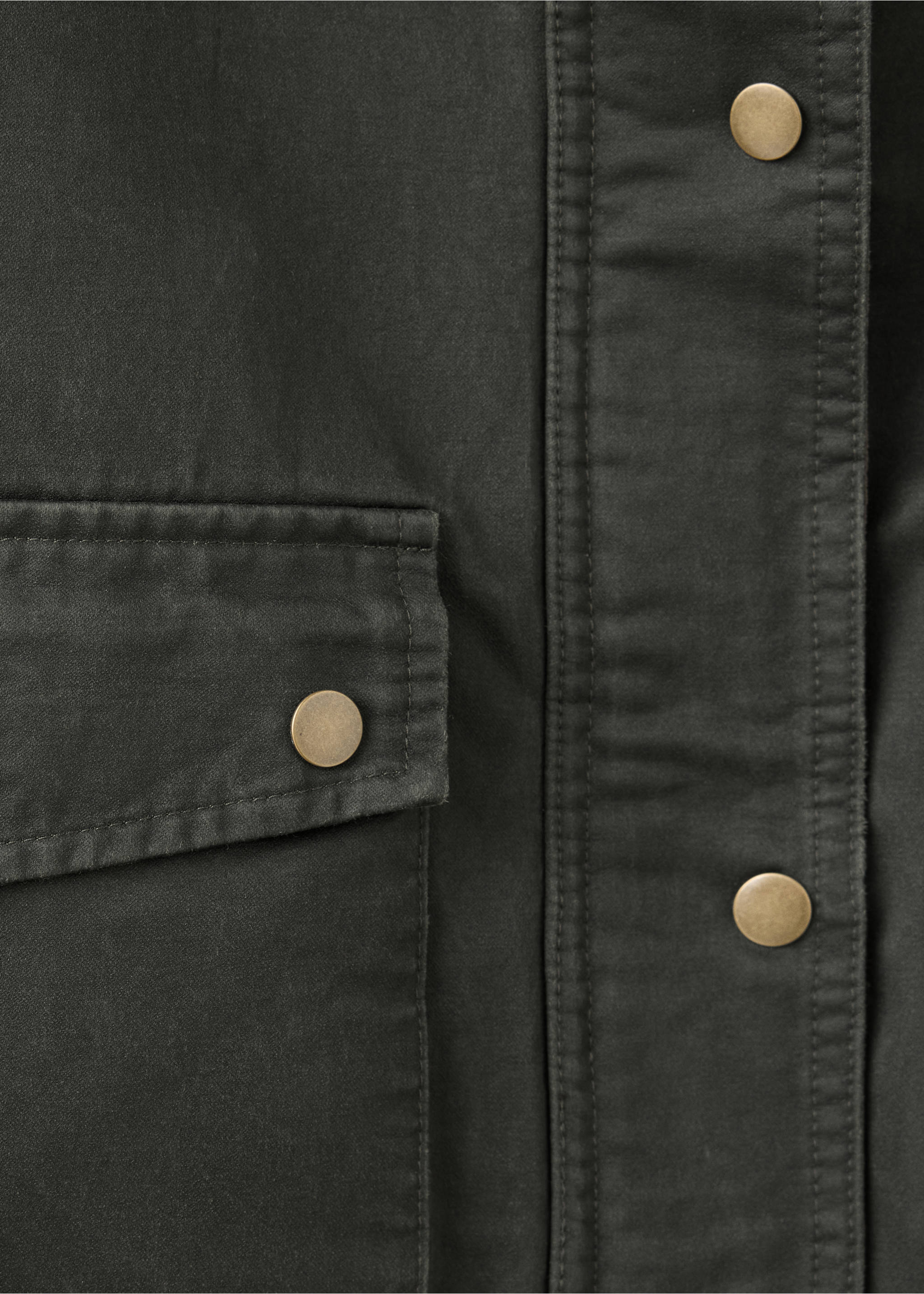 Cotton parka with corduroy collar - Details of the article 0, Medium Green. Ref: 37045153-00.