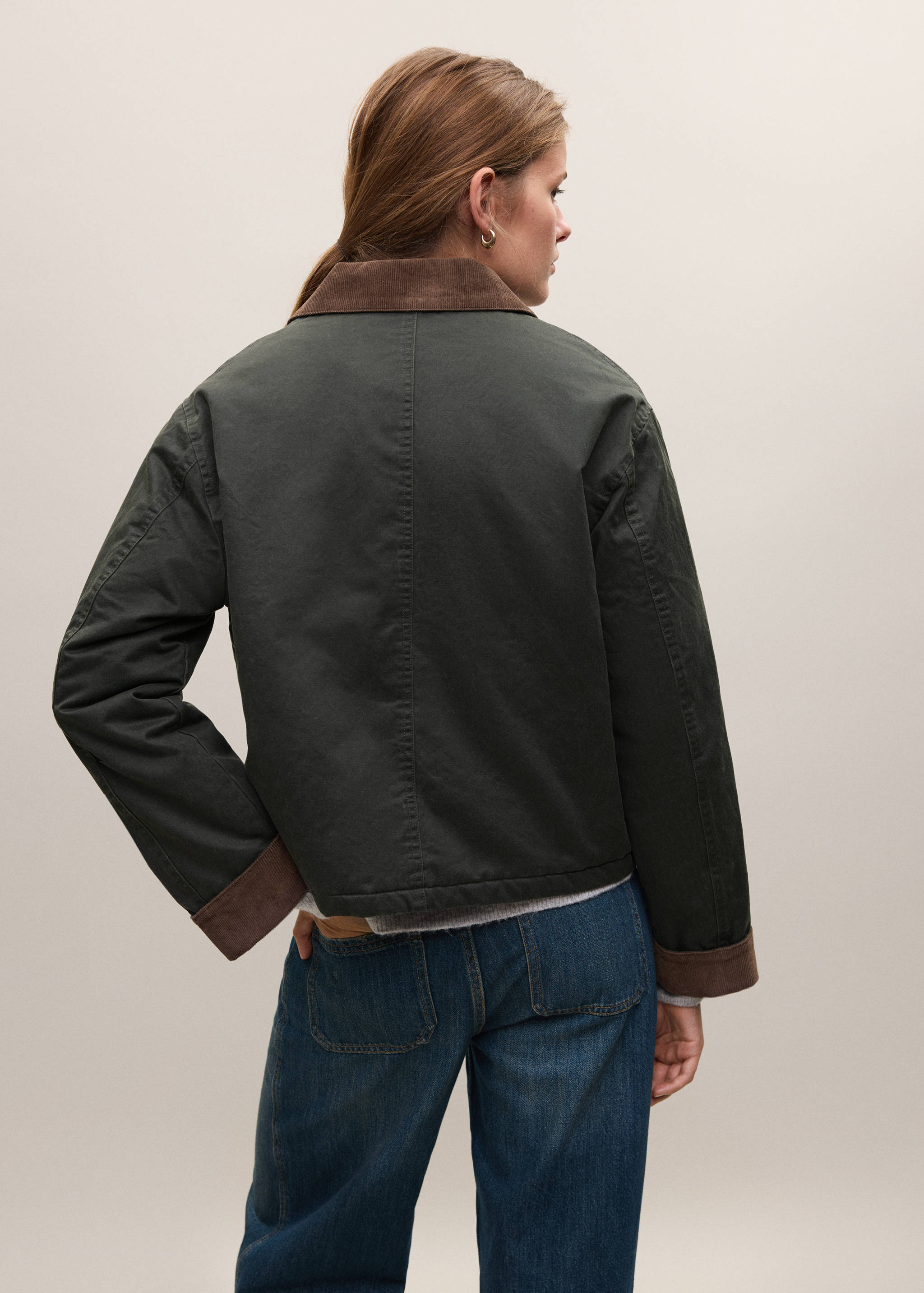 Parka algodón cuello pana - Reverso del artículo