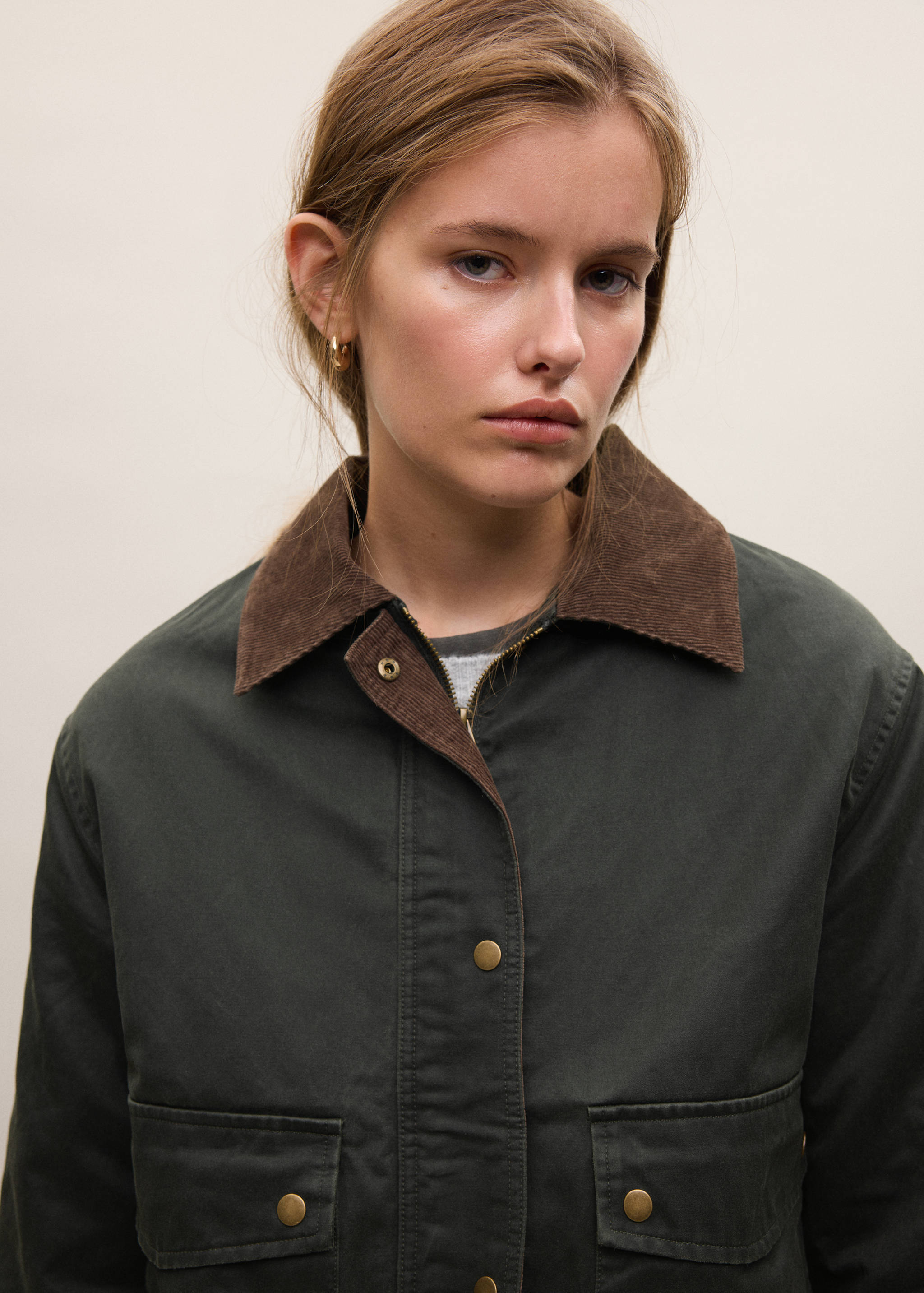 Parka algodón cuello pana - Detalle del artículo 1