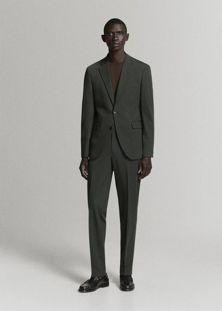 Milan slim-fit suit jacket — Khaki